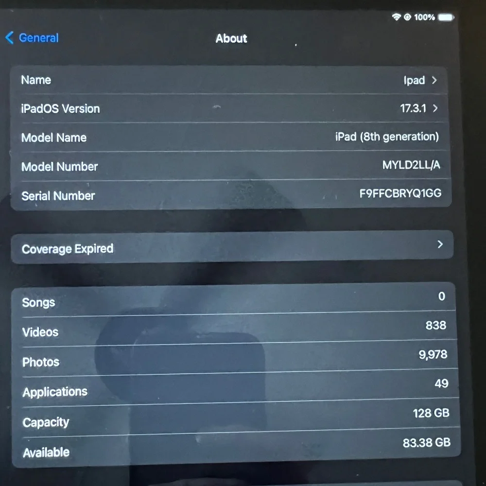 Apple iPad 8th gen.